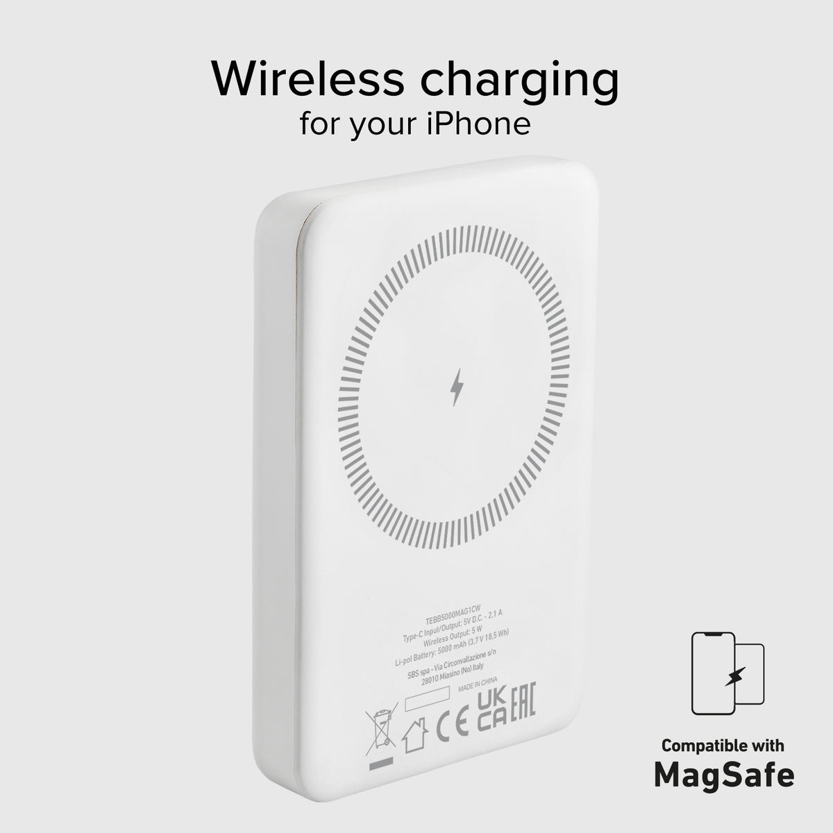 Powerbank magnética inalámbrica de 5000 mAh