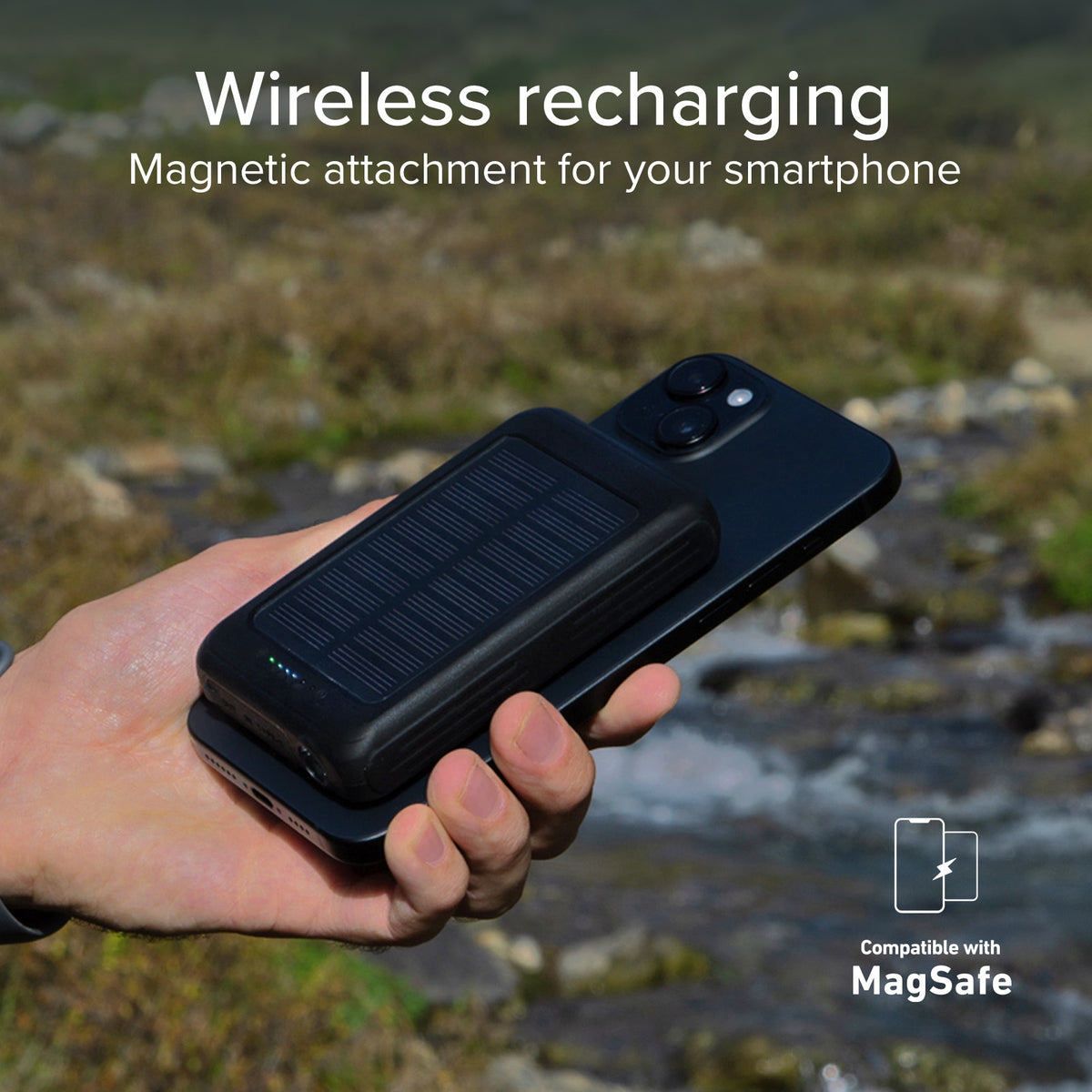 Powerbank solare 5000 mAh con ricarica wireless