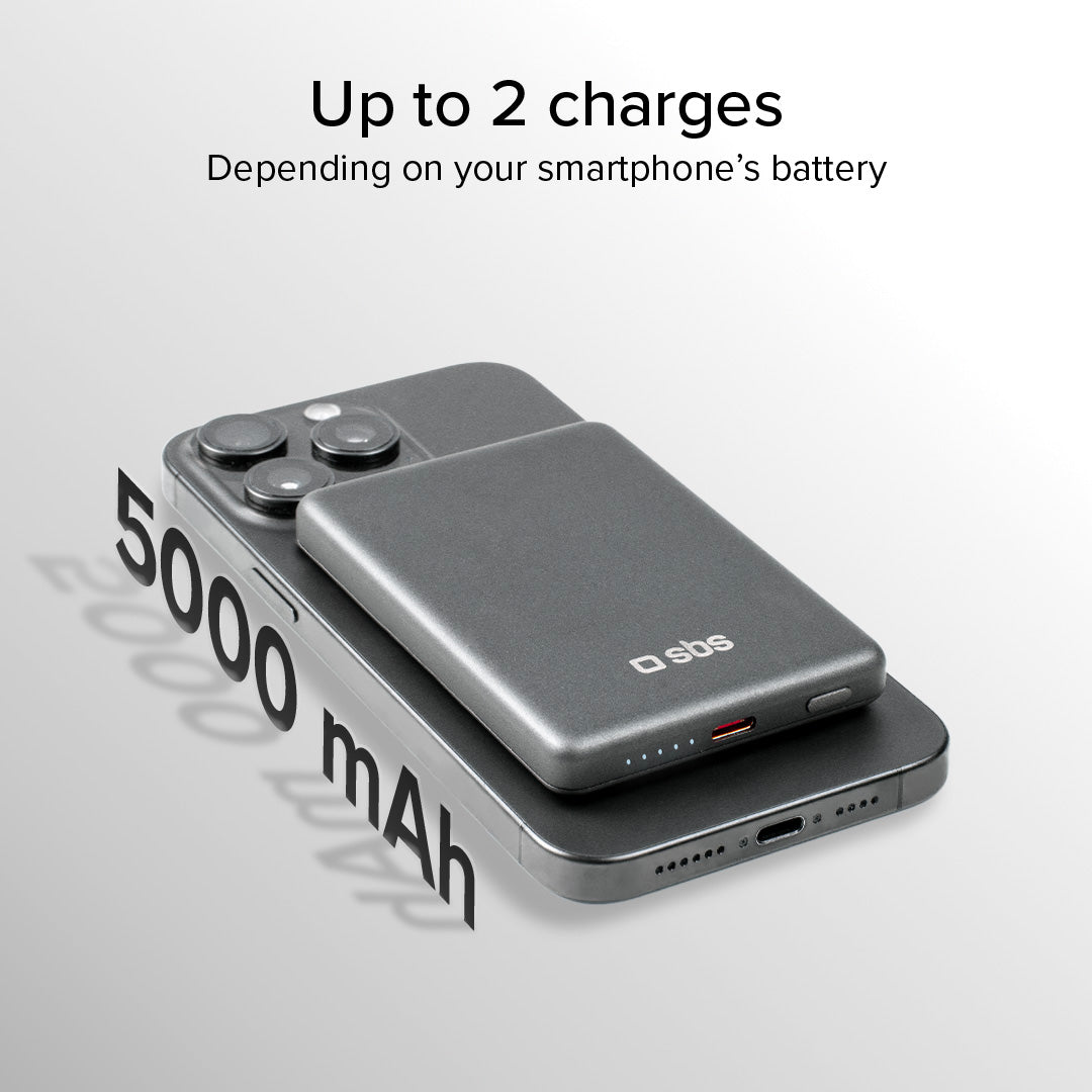 Power bank 5000 mAh compatibile con MagSafe