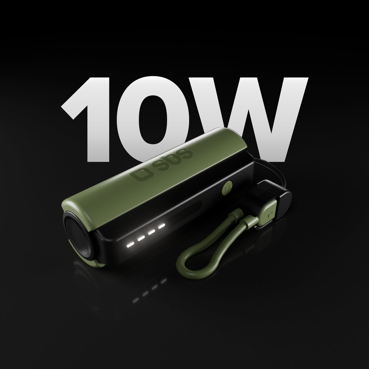 Compact 5000 mAh Power Bank with LED torch, 10 W USB-C port, USB-C cable included, ideal for camping and outdoor use