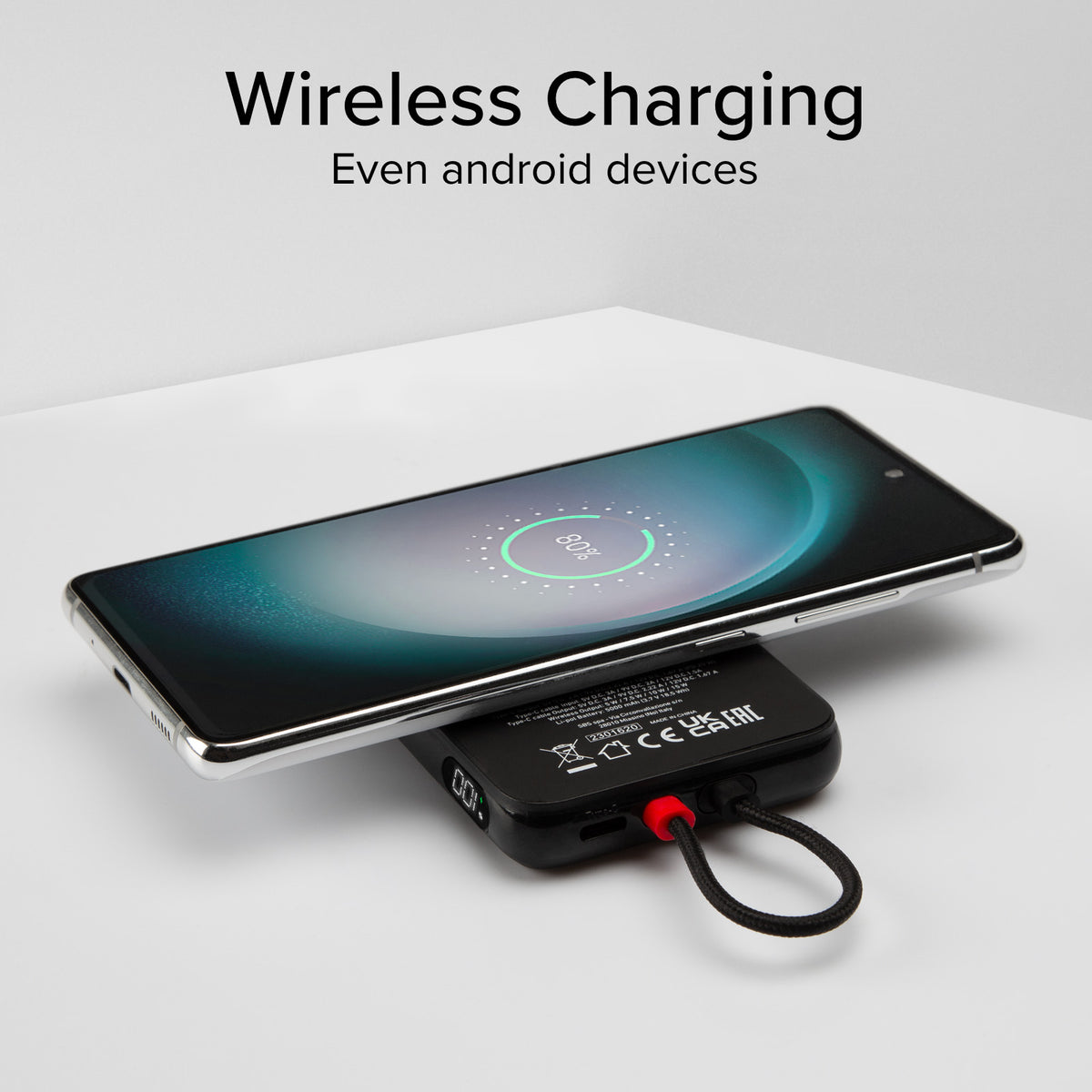 Powerbank da 5000 mAh con cavetto integrato USB-C compatibile ricarica MagSafe