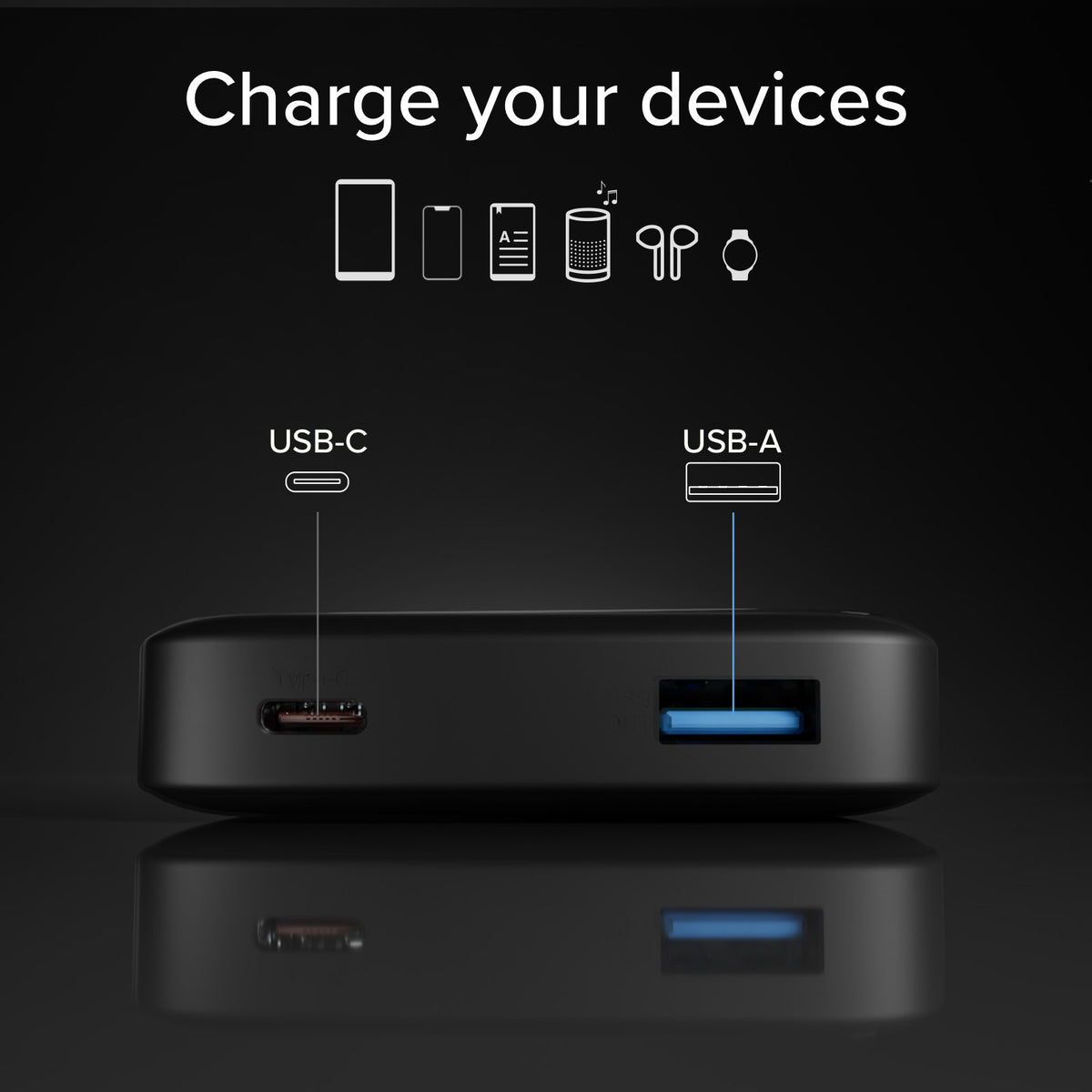 Batería externa SBS 10000 mAh Alta Densidad - Compacta con puertos USB-C y USB-A