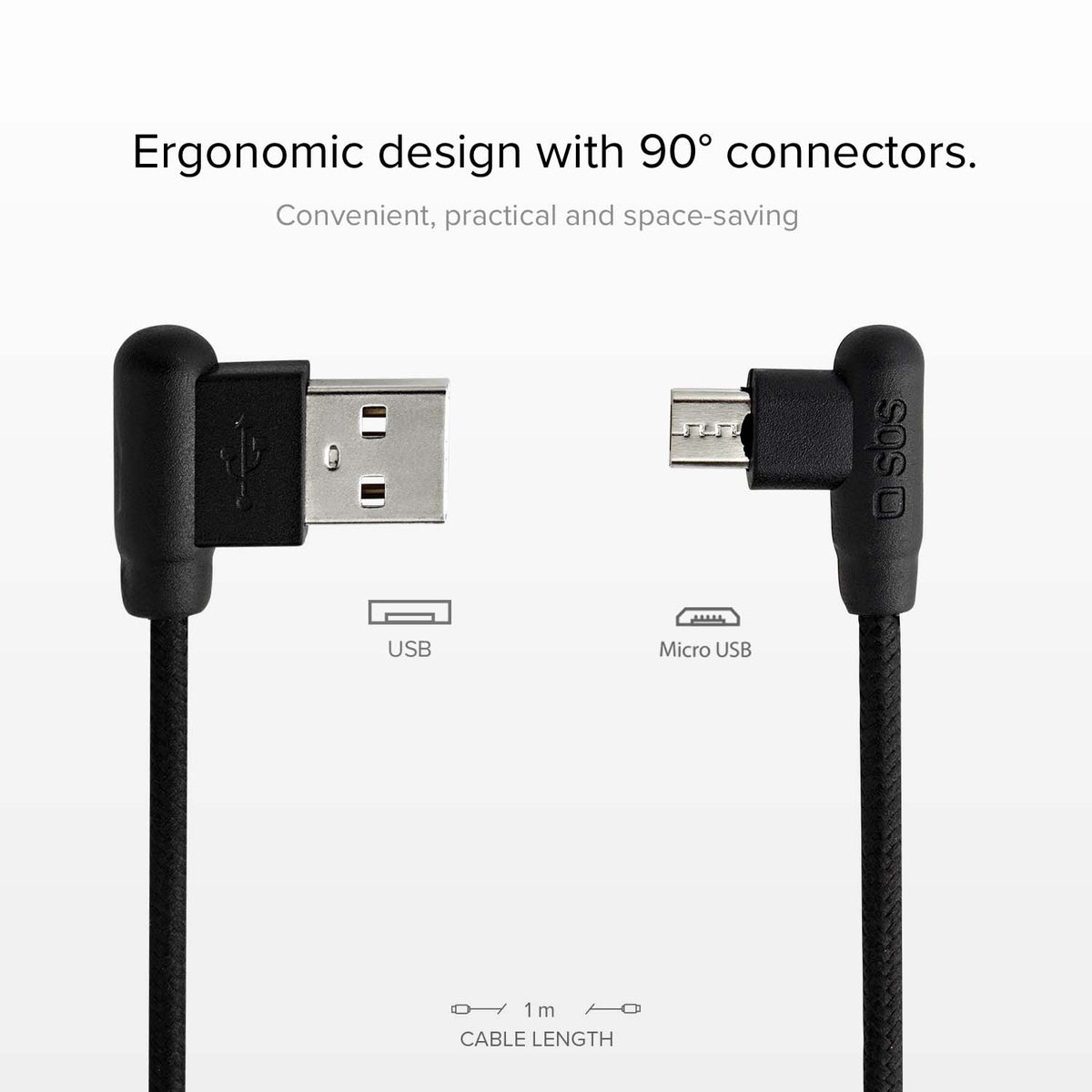 Micro-USB-Kabel mit 90°-Anschlüssen
