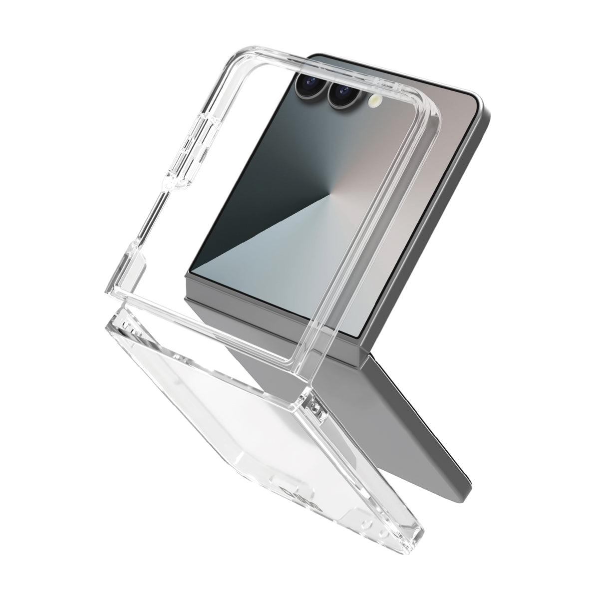 Hybrid Case for Samsung Z Flip 7, transparent flip case
