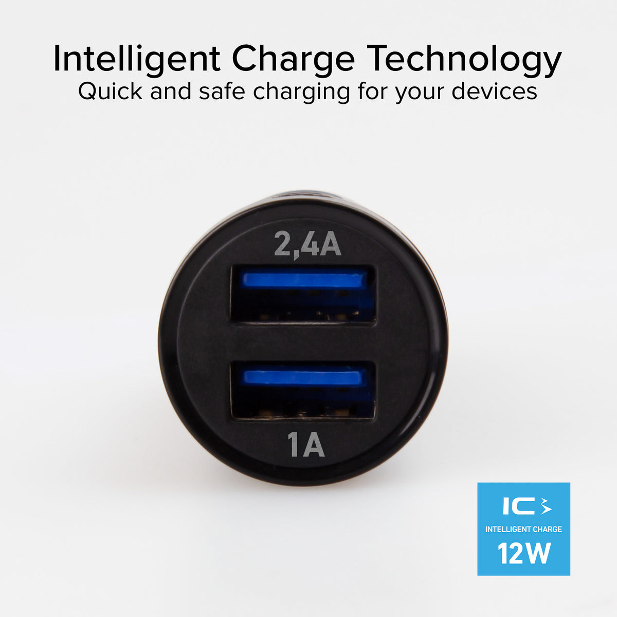 Chargeur de batteries auto avec 2 sorties USB
