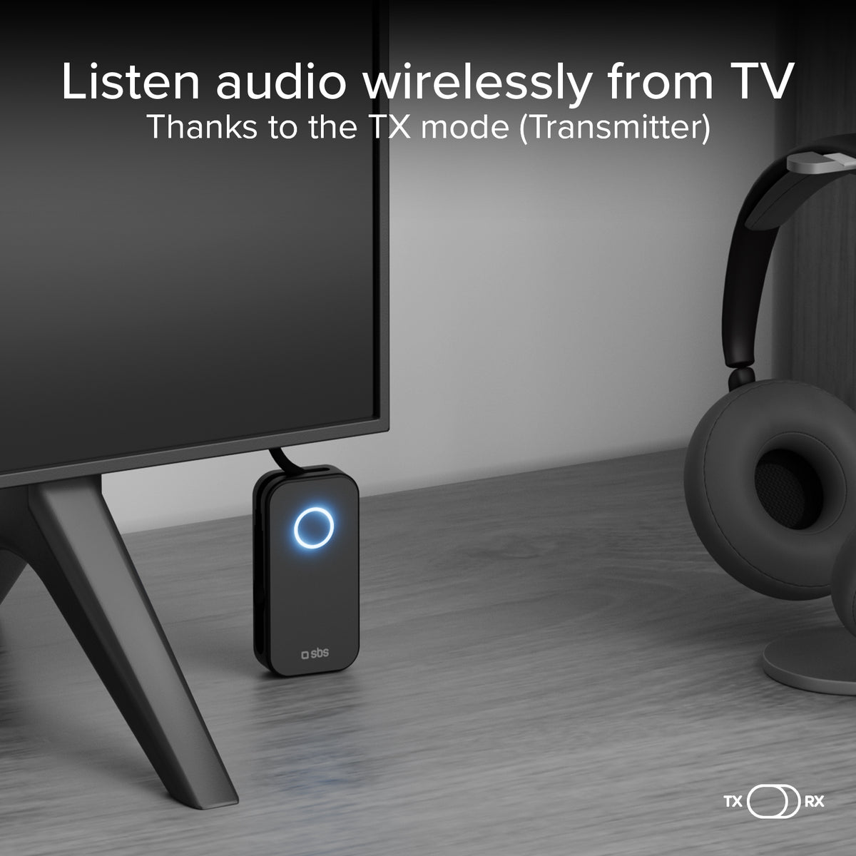 2-in-1 RX/TX wireless audio adapter with universal 3.5&nbsp;mm jack