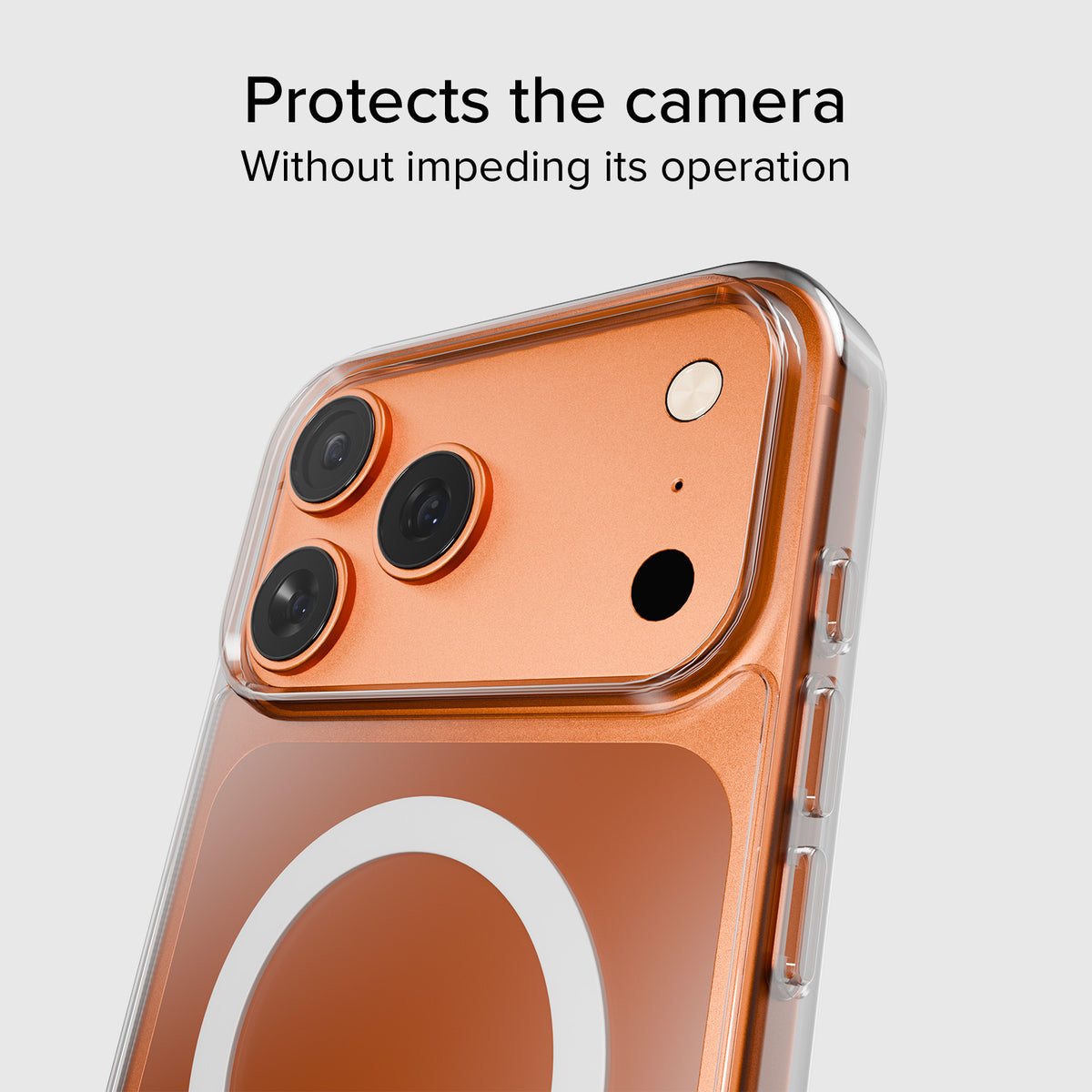 Rigid transparent case compatible with MagSafe charging for iPhone 17 Pro
