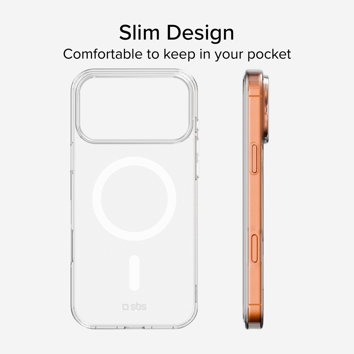 Rigid transparent case compatible with MagSafe charging for iPhone 17 Pro