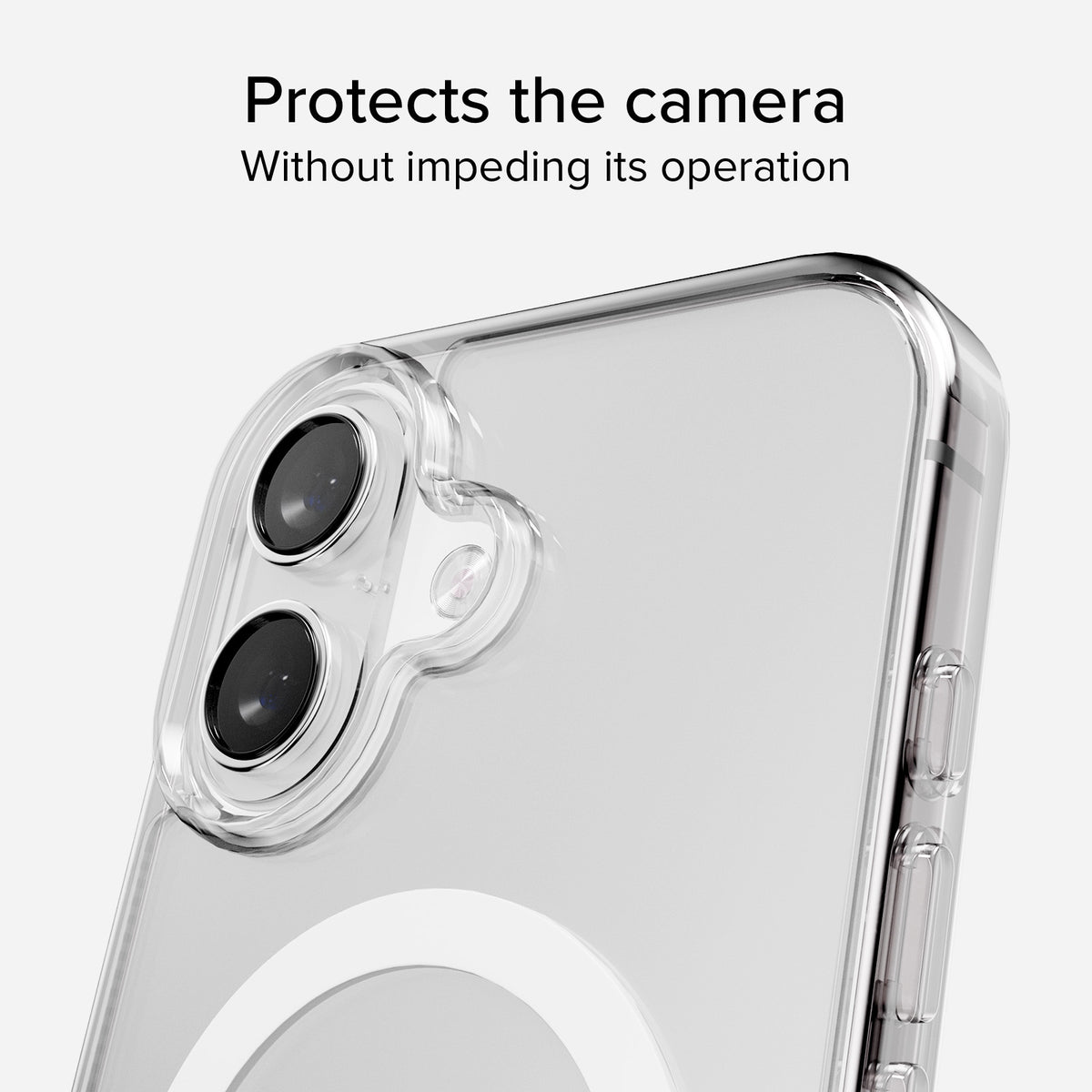Rigid transparent case compatible with MagSafe charging for iPhone 17
