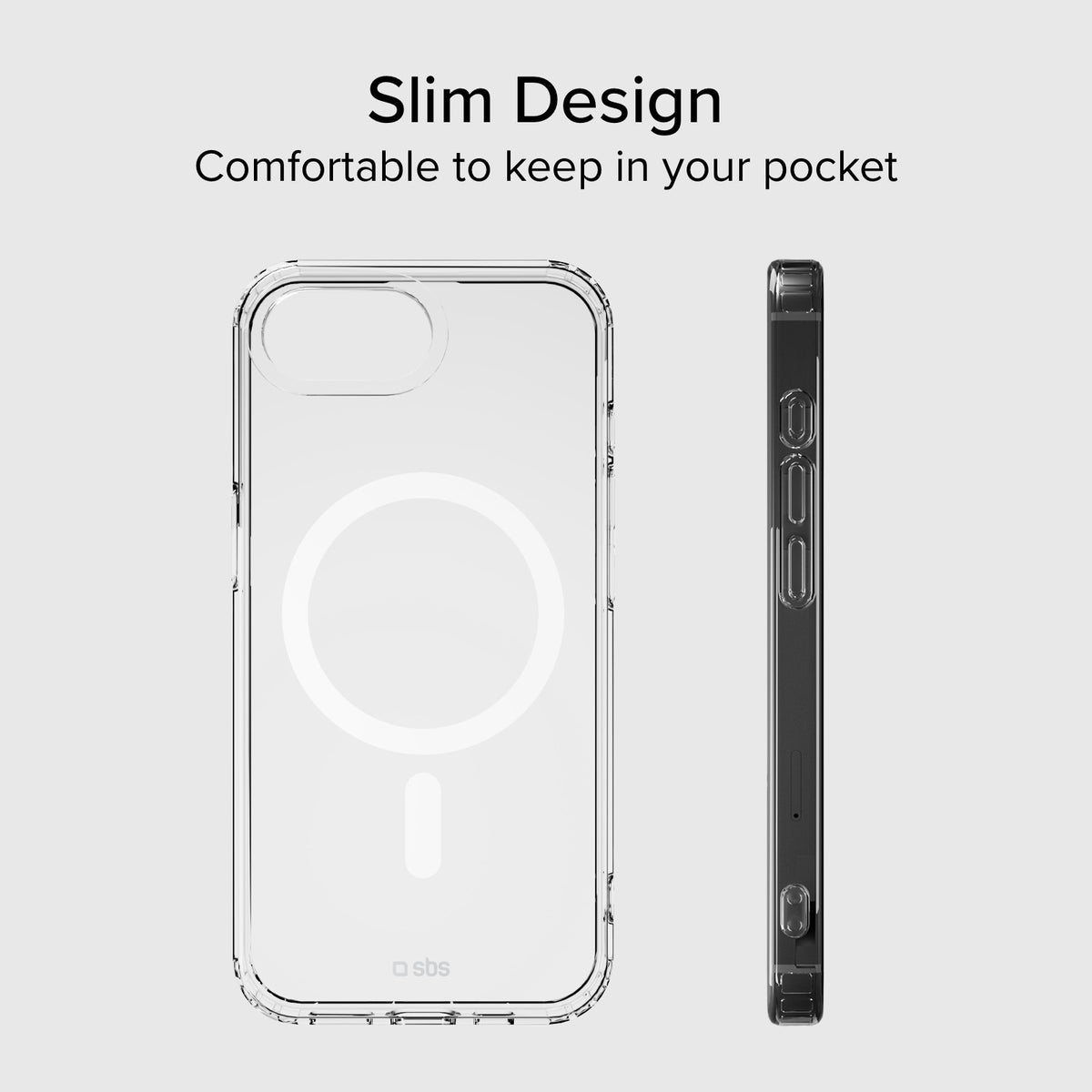 Cover trasparente rigida compatibile con ricarica MagSafe per iPhone 17e/16e