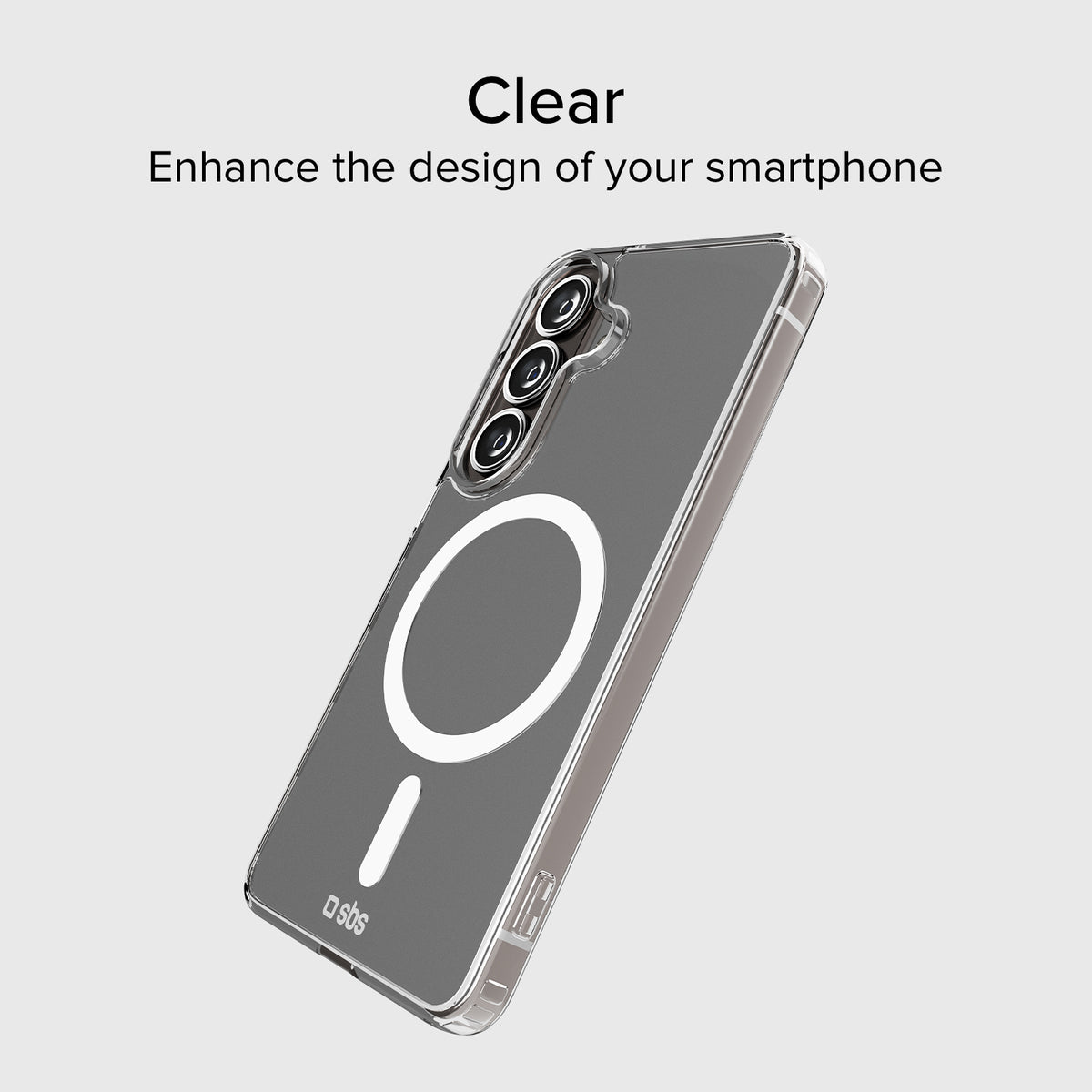 Transparent hard cover compatible with magnetic wireless charging for Samsung S26