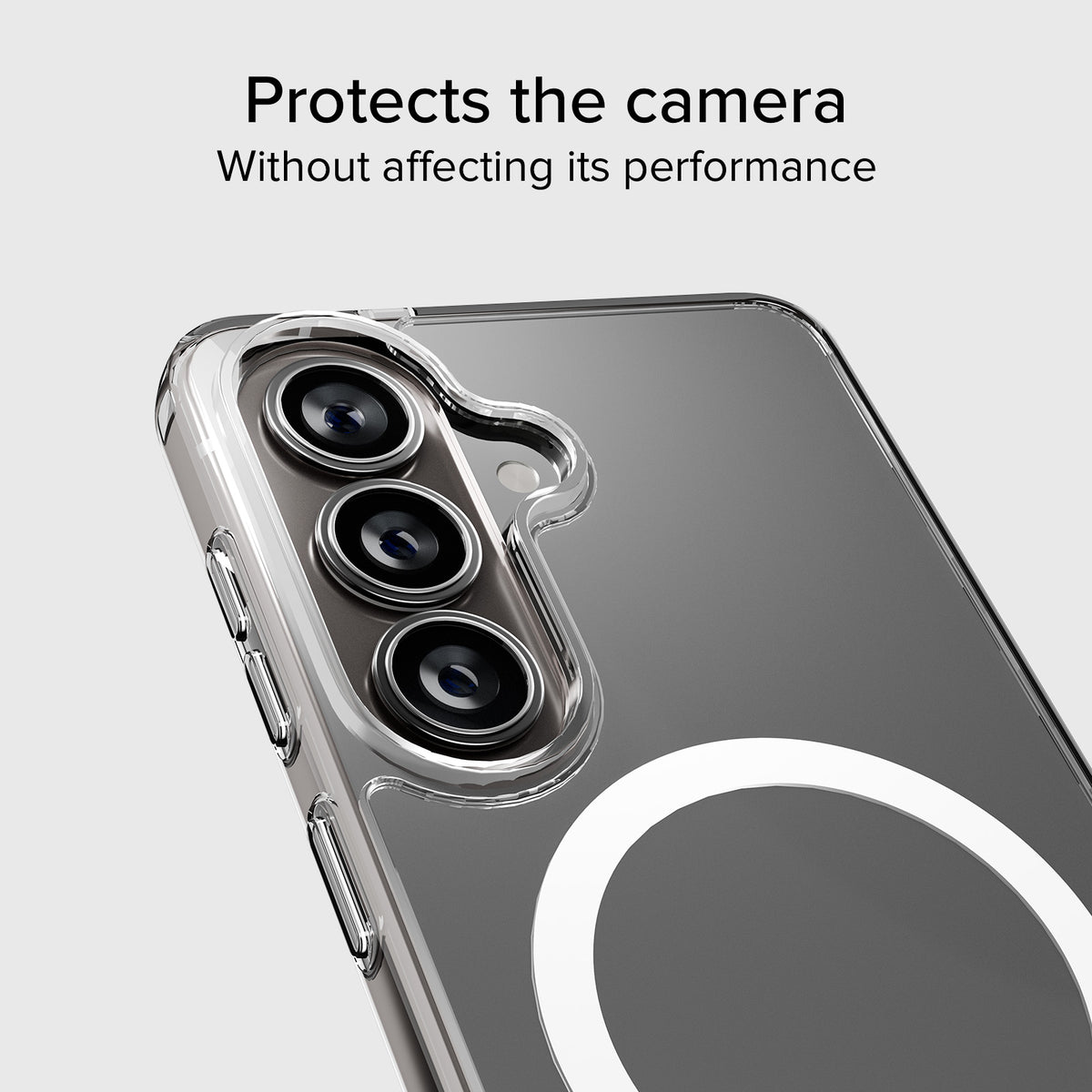 Transparent hard cover compatible with magnetic wireless charging for Samsung S26