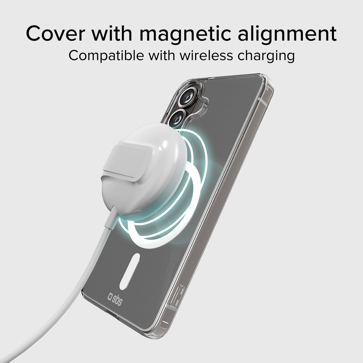 Transparent hard cover compatible with magnetic wireless charging for Samsung S26