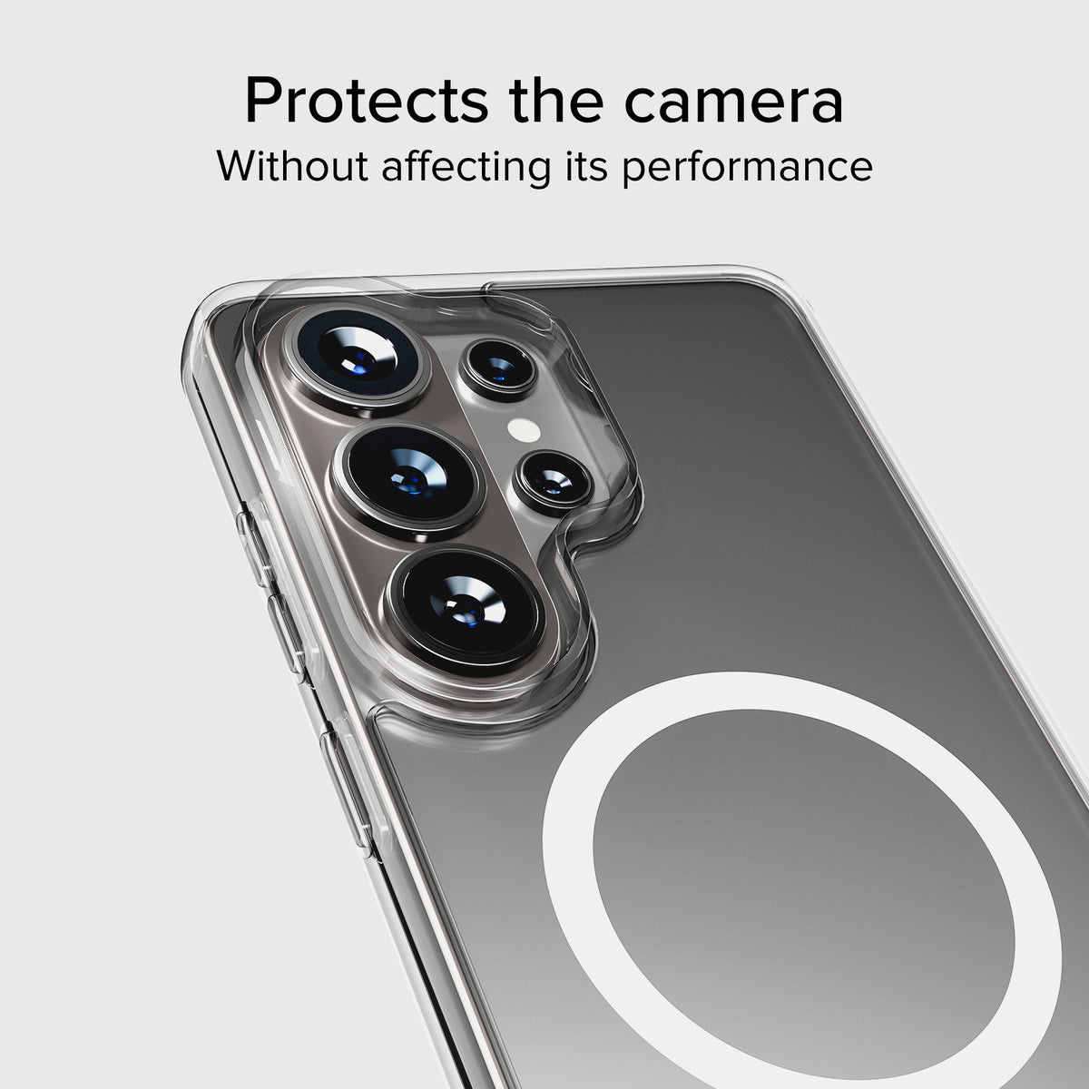 Transparent hard cover compatible with magnetic wireless charging for Samsung S26 Ultra