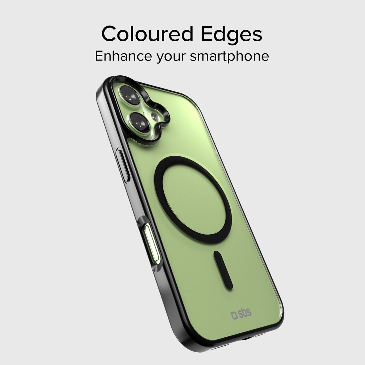 Cover for iPhone 17 with coloured edges compatible with MagSafe charging