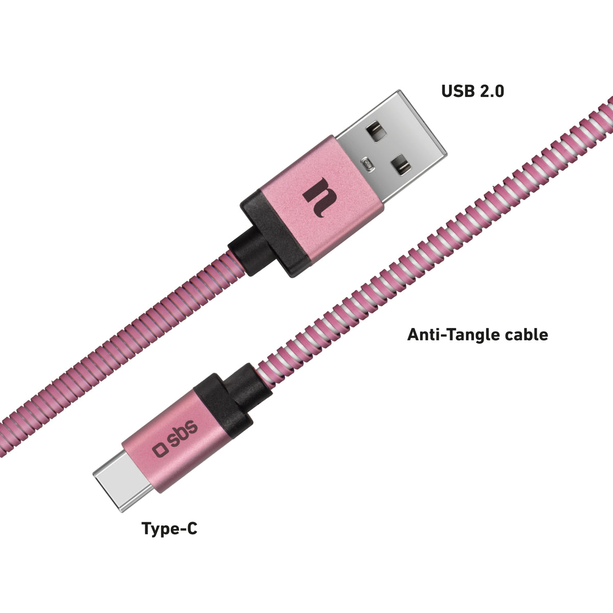 Câble de transmission de données et de charge Type-C-USB 2.0 Ischia