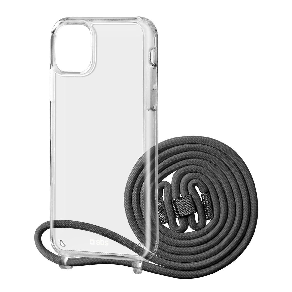 Housse transparente avec tour de cou coloré pour iPhone 12/12 Pro