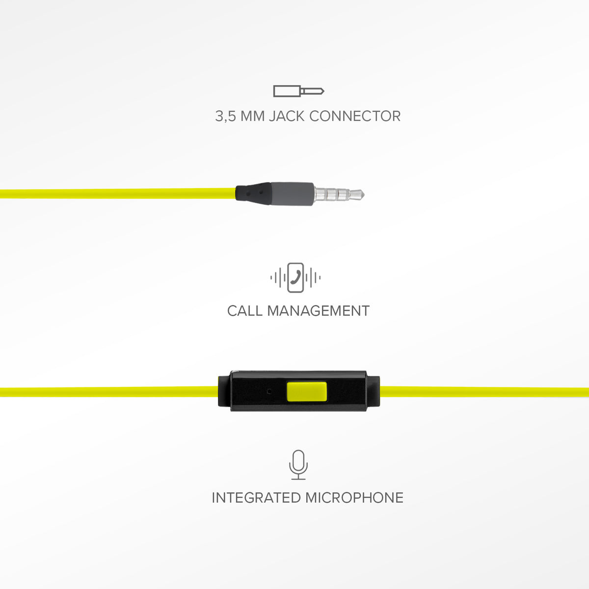 Wired Stereo In-Ear Runway Sport Headphones with 3.5 mm jack and microphone