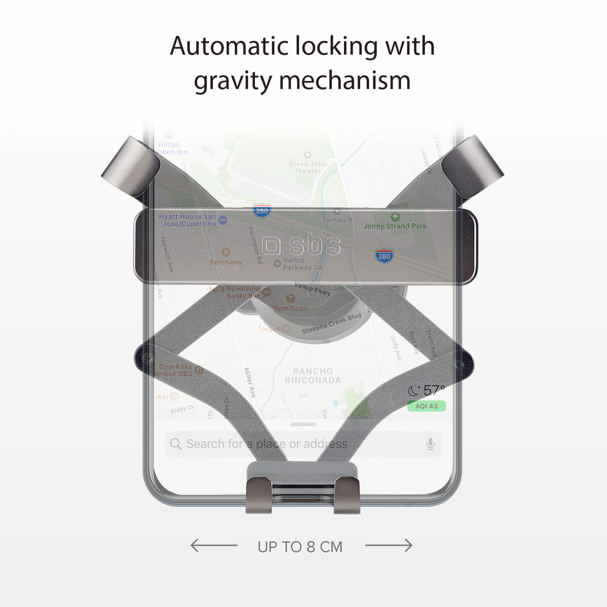 Support de voiture pour smartphone à verrouillage automatique