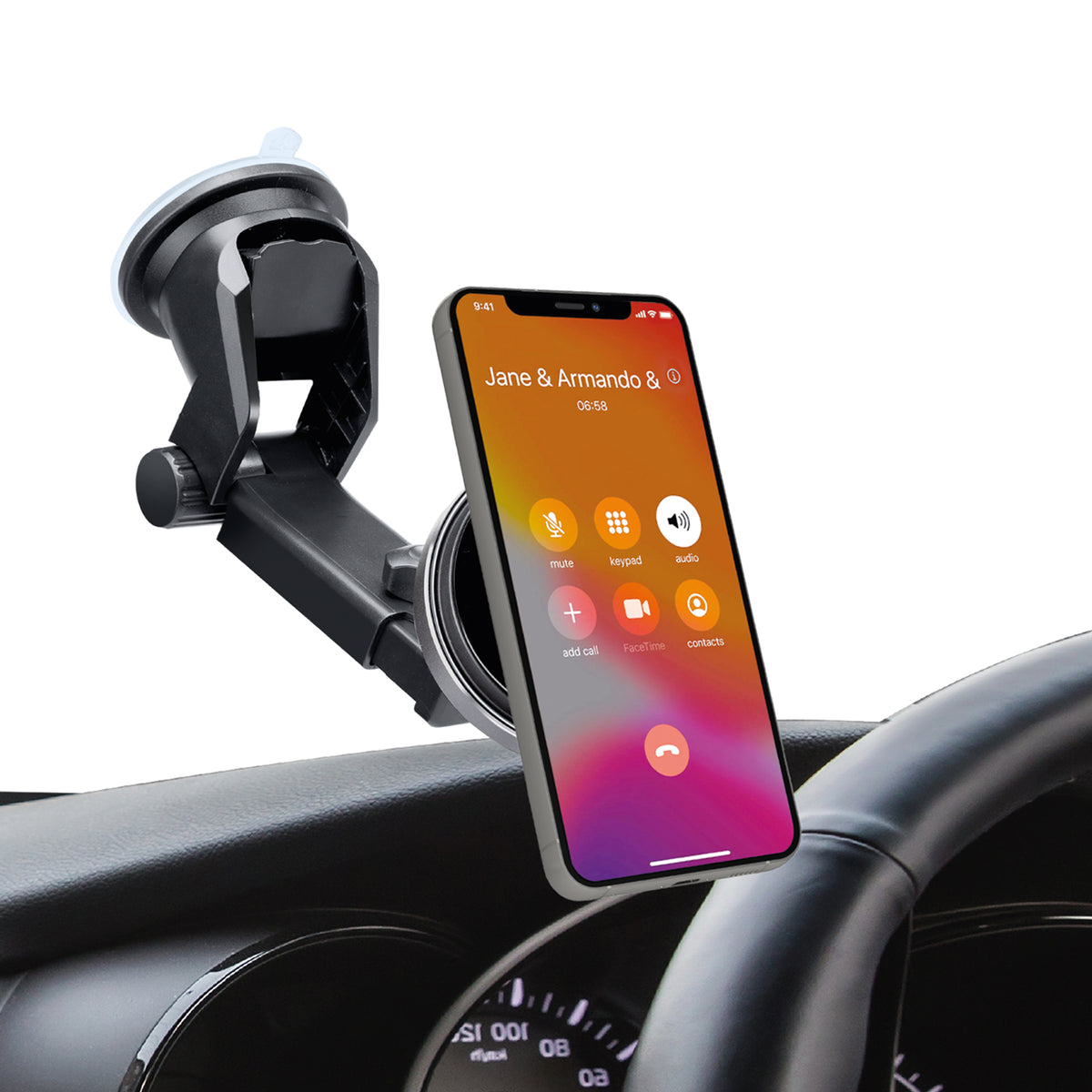 Supporto auto magnetico per parabrezza-cruscotto compatibile con carica MagSafe