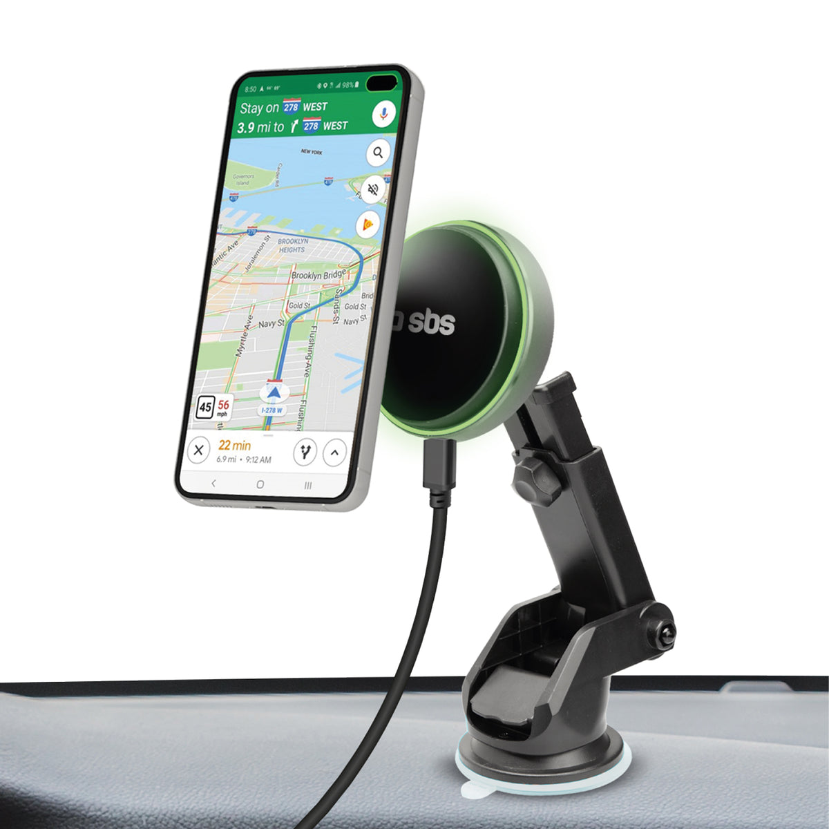 Supporto auto magnetico per parabrezza-cruscotto compatibile con carica MagSafe