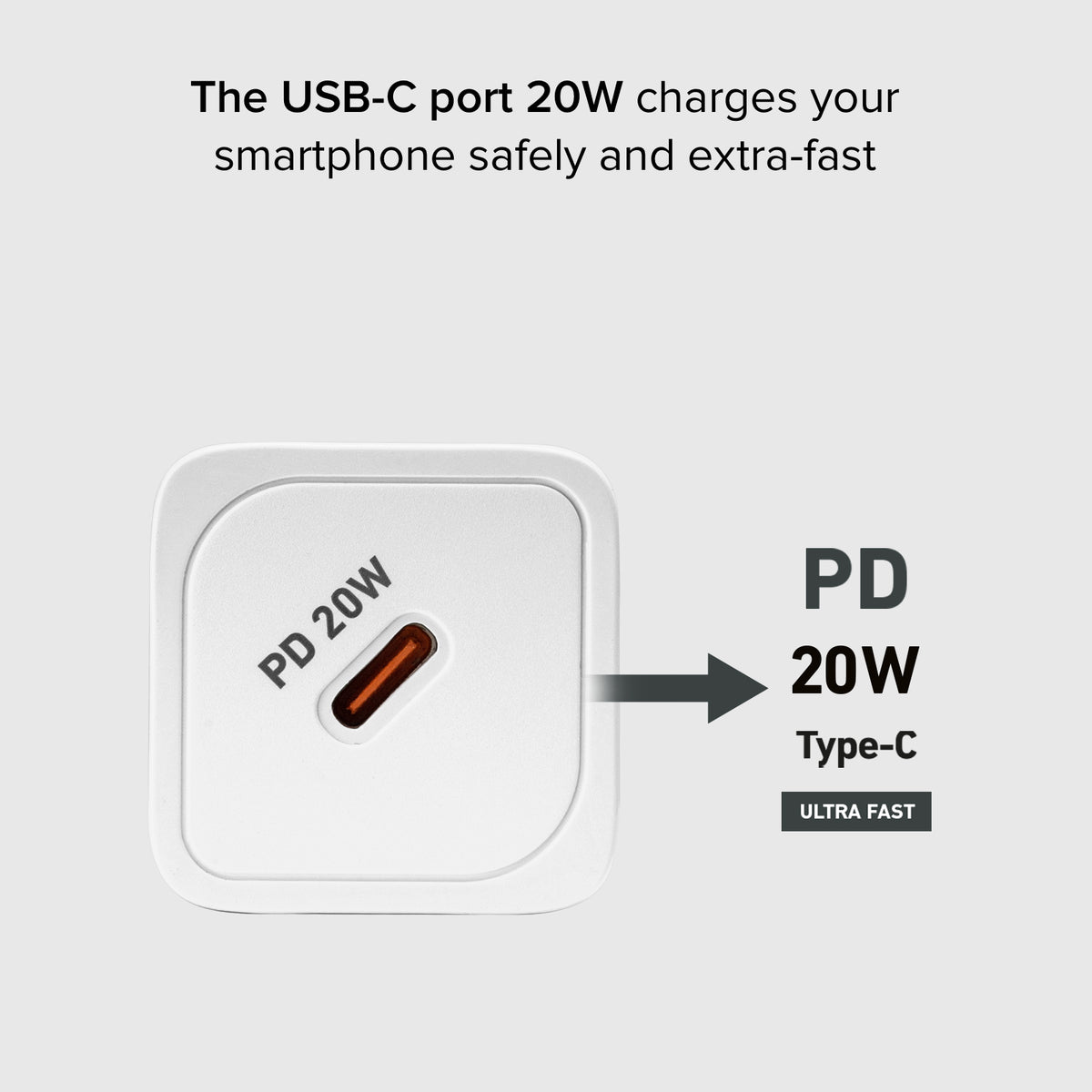 Chargeur Power Delivery GaN ultra-rapide de 20 watts, adapté pour MacBook Neo