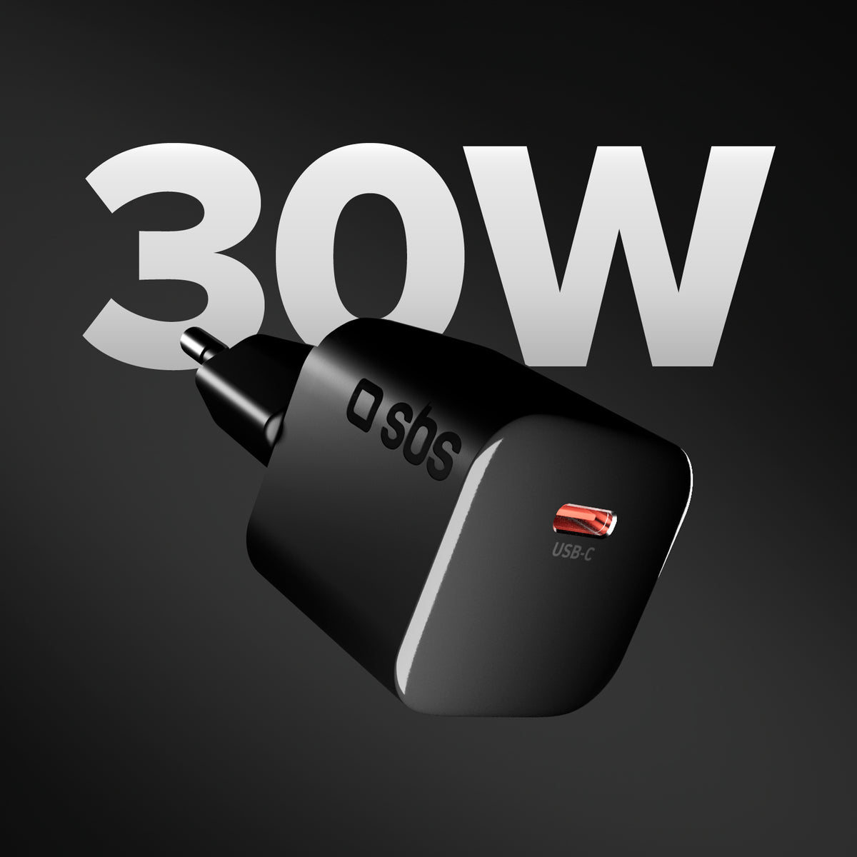 Compact 30 W USB-C wall charger with Power Delivery 3.0 and PPS