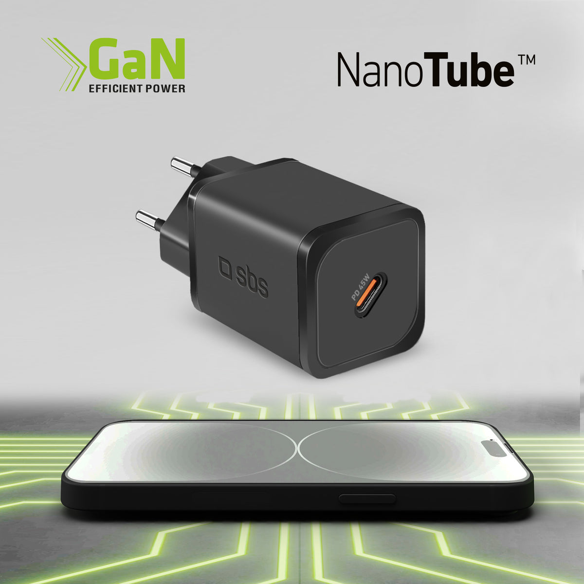 Chargeur mural GaN, 1 sortie USB-C Power Delivery 45W