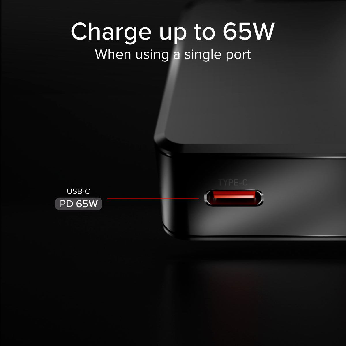 Caricatore da muro 65W USB-C Ultra Slim con Doppia Uscita