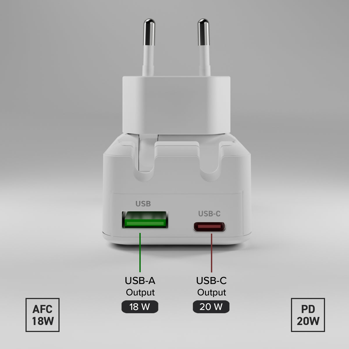 20W Flexi Wall Charger with foldable plug, suitable for MacBook Neo