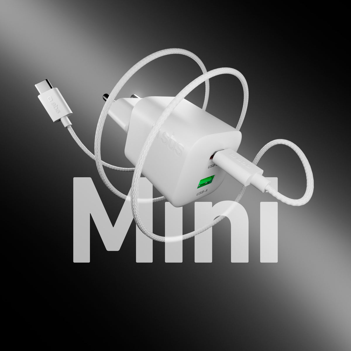 30W GaN Wandladegerät-Kit mit integriertem Power Delivery und 1,5 m USB-C-Kabel