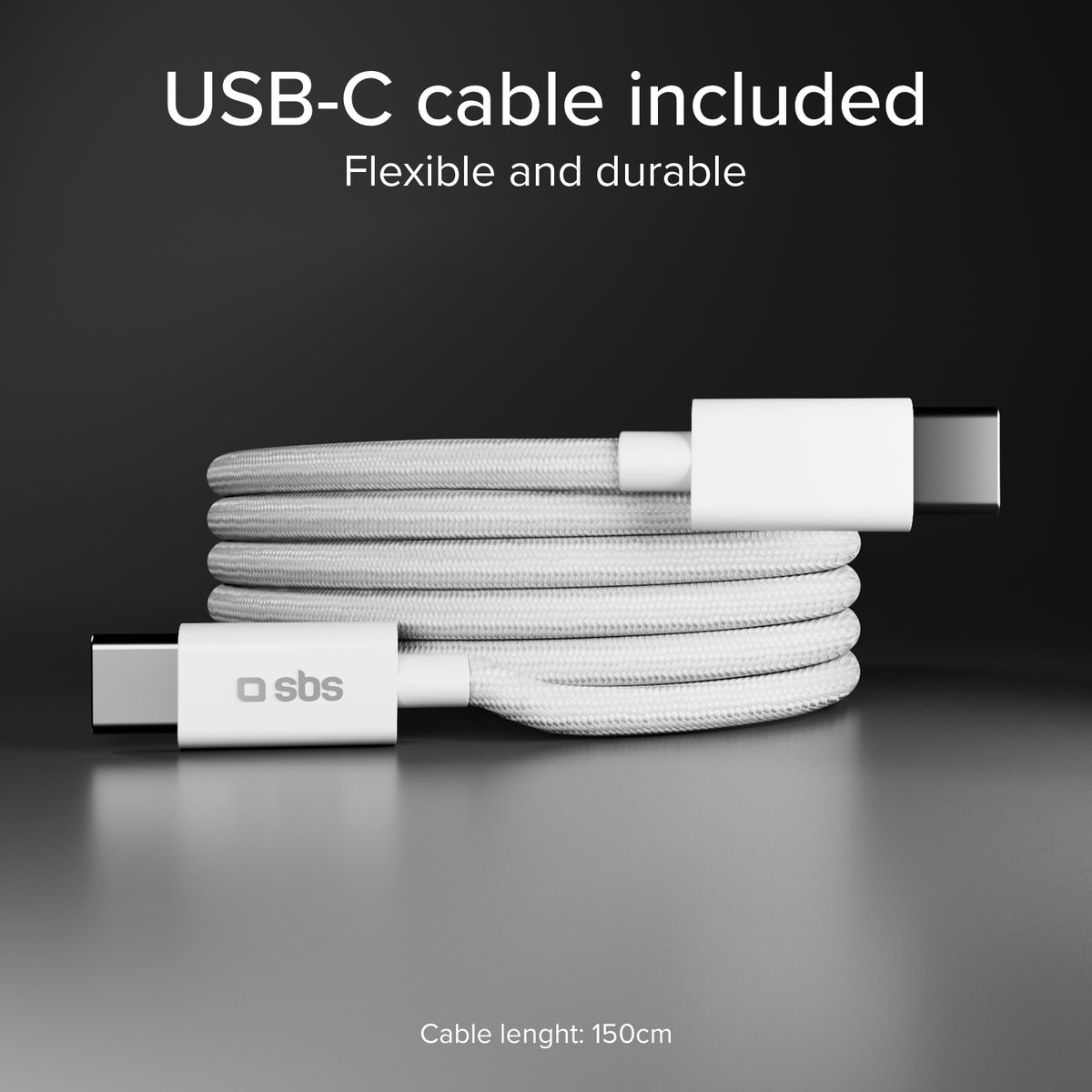 30W GaN Wandladegerät-Kit mit integriertem Power Delivery und 1,5 m USB-C-Kabel