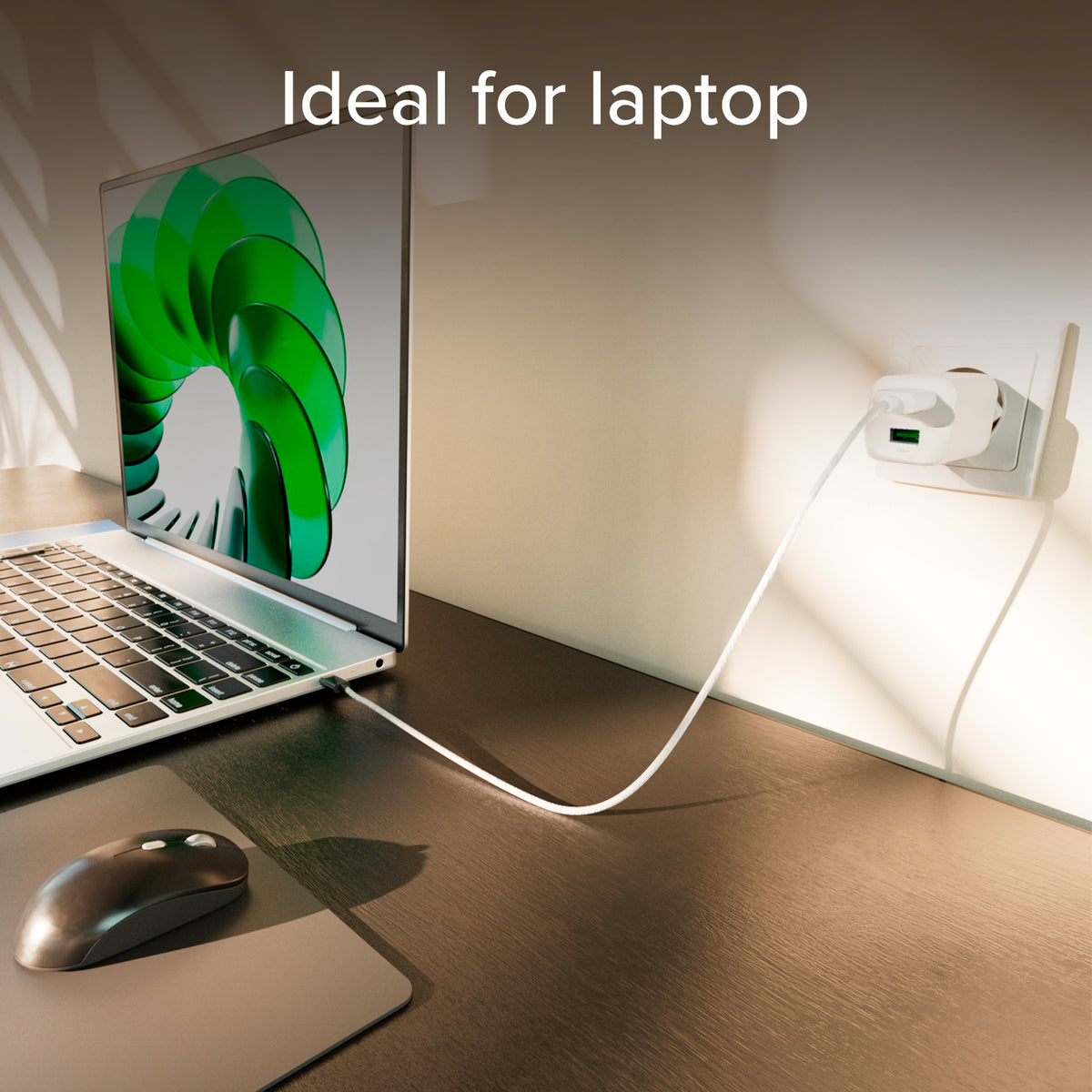 Kit Ladegerät für die Steckdose 45W GaN und Power Delivery, mit 1,5 m USB-C-Kabel
