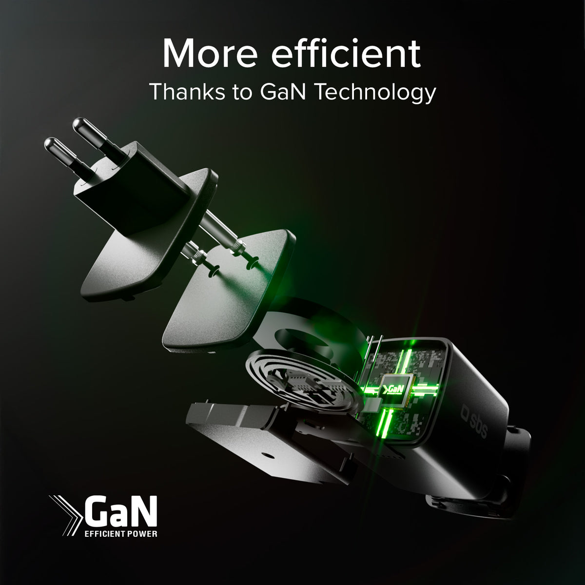 Chargeur GaN USB-C 30W avec câble rétractable