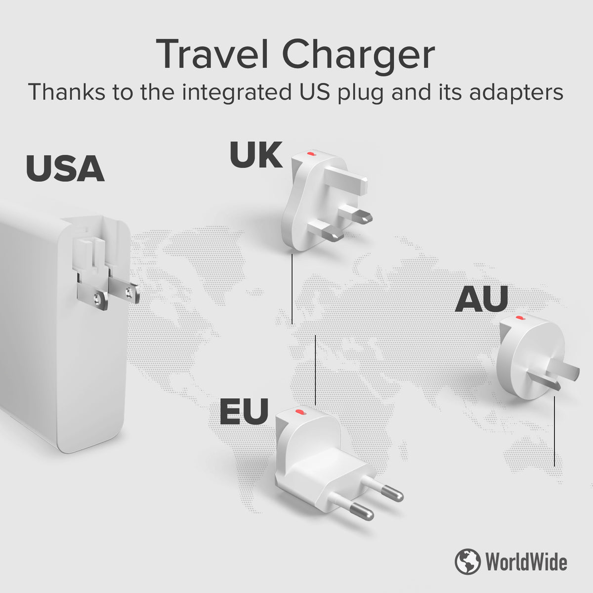 Adaptador cargador universal de viaje 100 W
