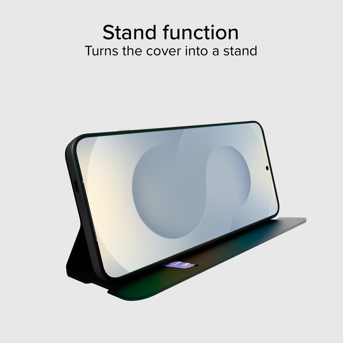 Custodia a libro con supporto stand e superficie soft touch per Samsung S25+