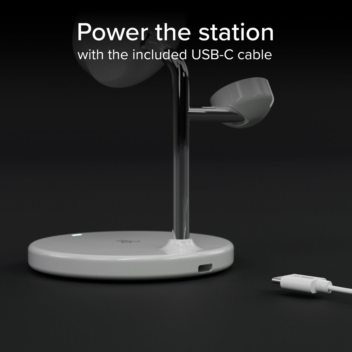 Stazione ricarica wireless Qi2 per cellulari, Apple Watch, auricolari wireless