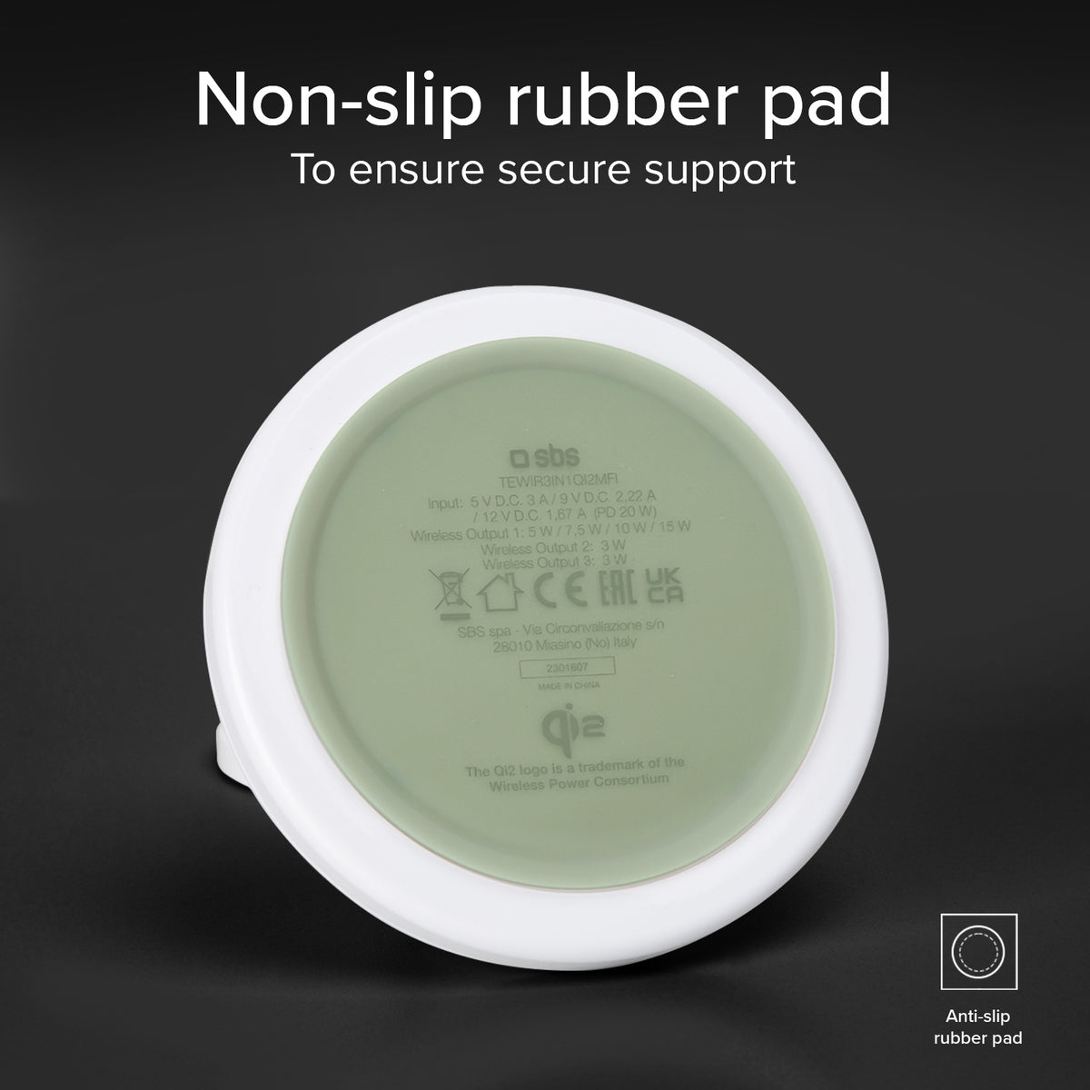 Stazione ricarica wireless Qi2 per cellulari, Apple Watch, auricolari wireless