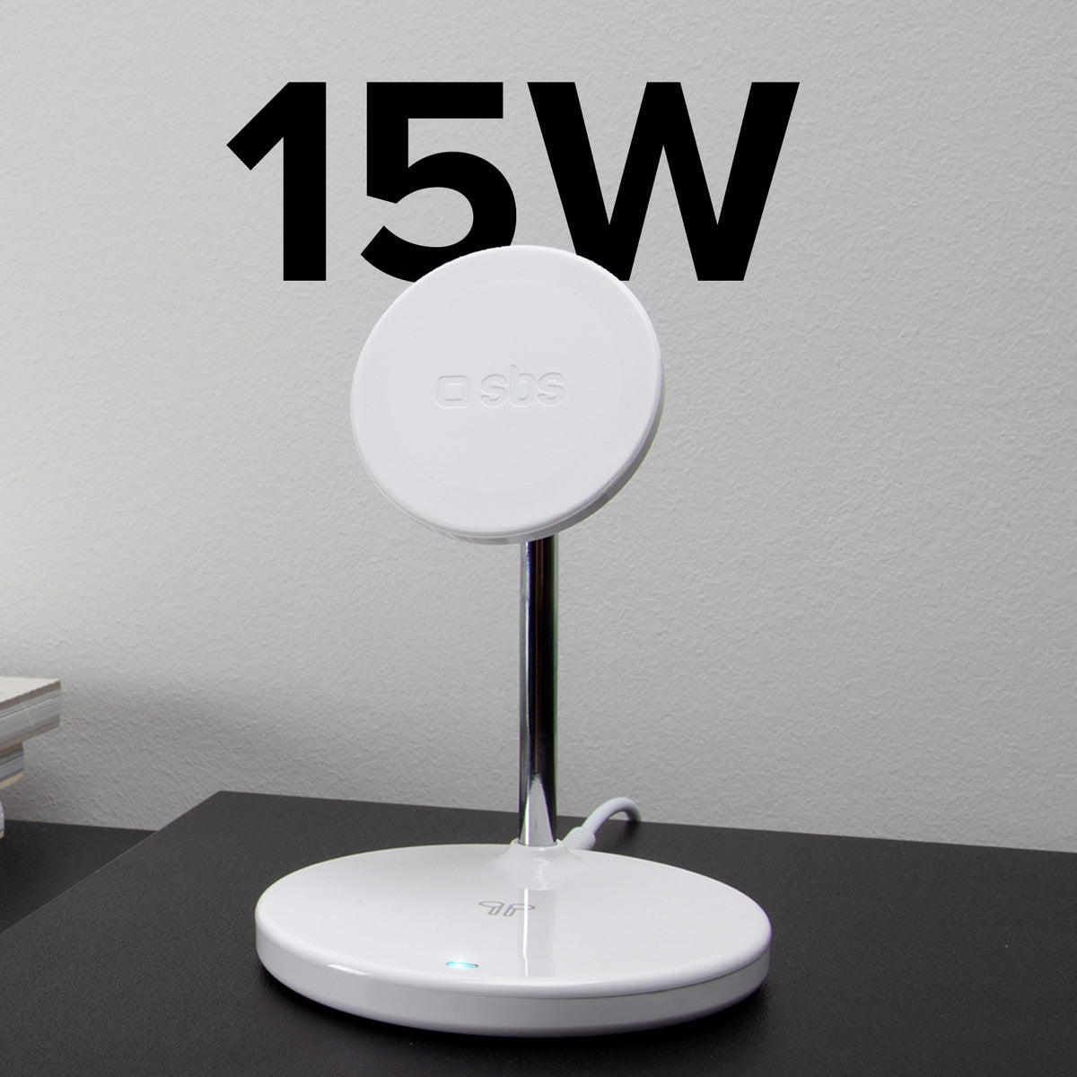 Estación de carga inalámbrica vertical 2 en 1 para iPhone, teléfonos Android, AirPods y auriculares TWS