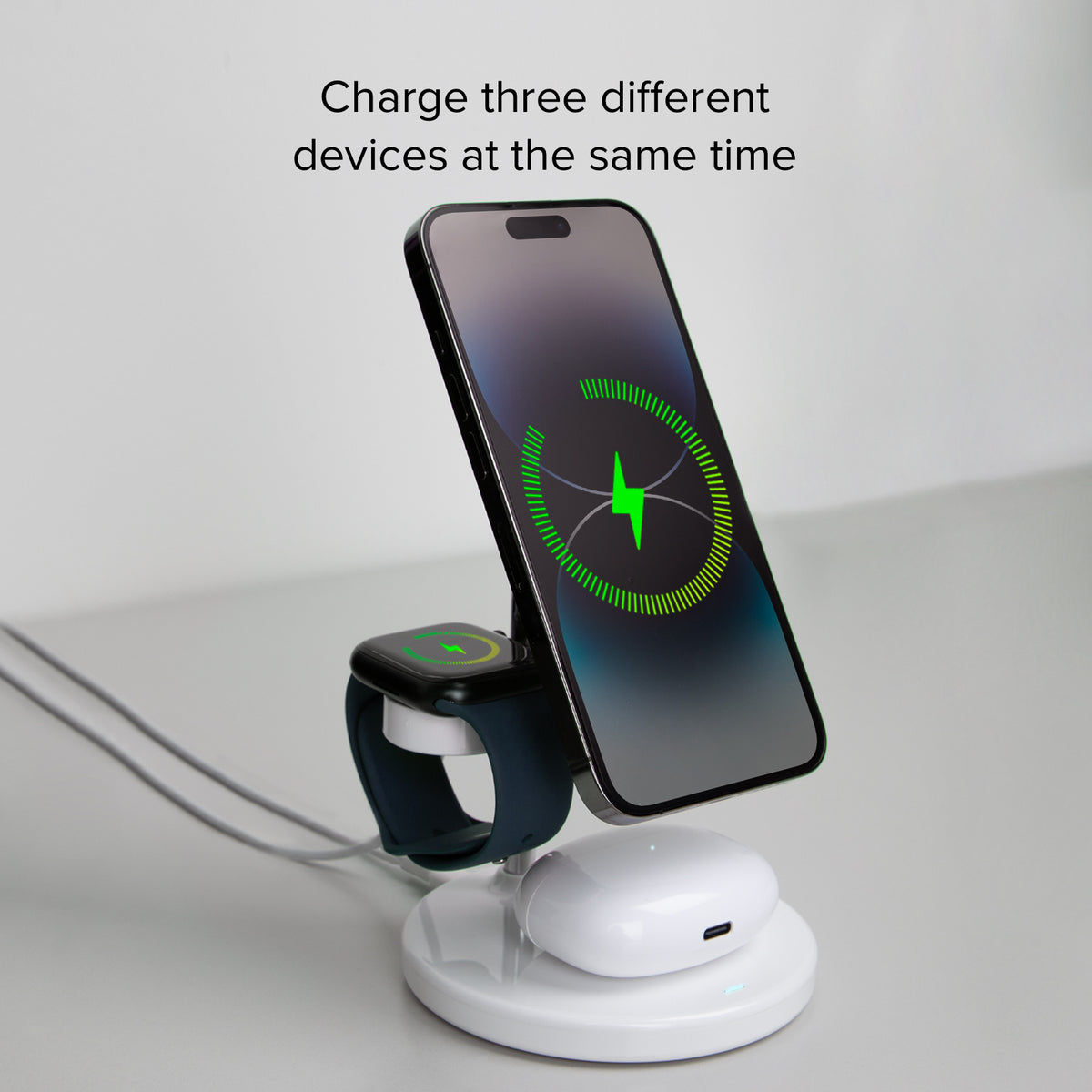 Station de charge sans fil verticale 3 en 1