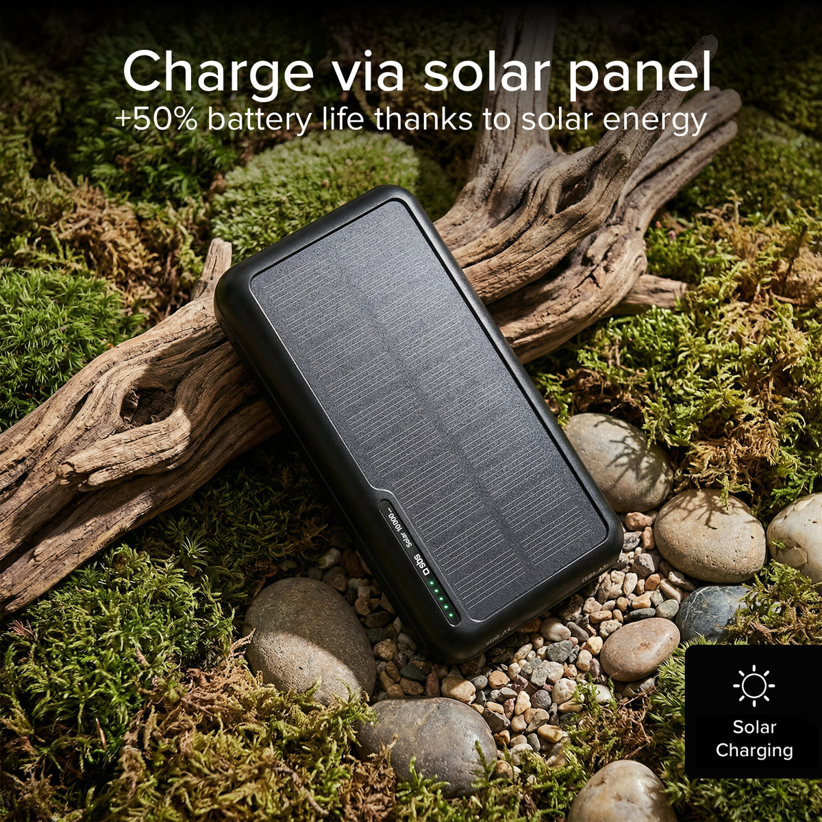 Power bank 10.000 mAh con pannello solare