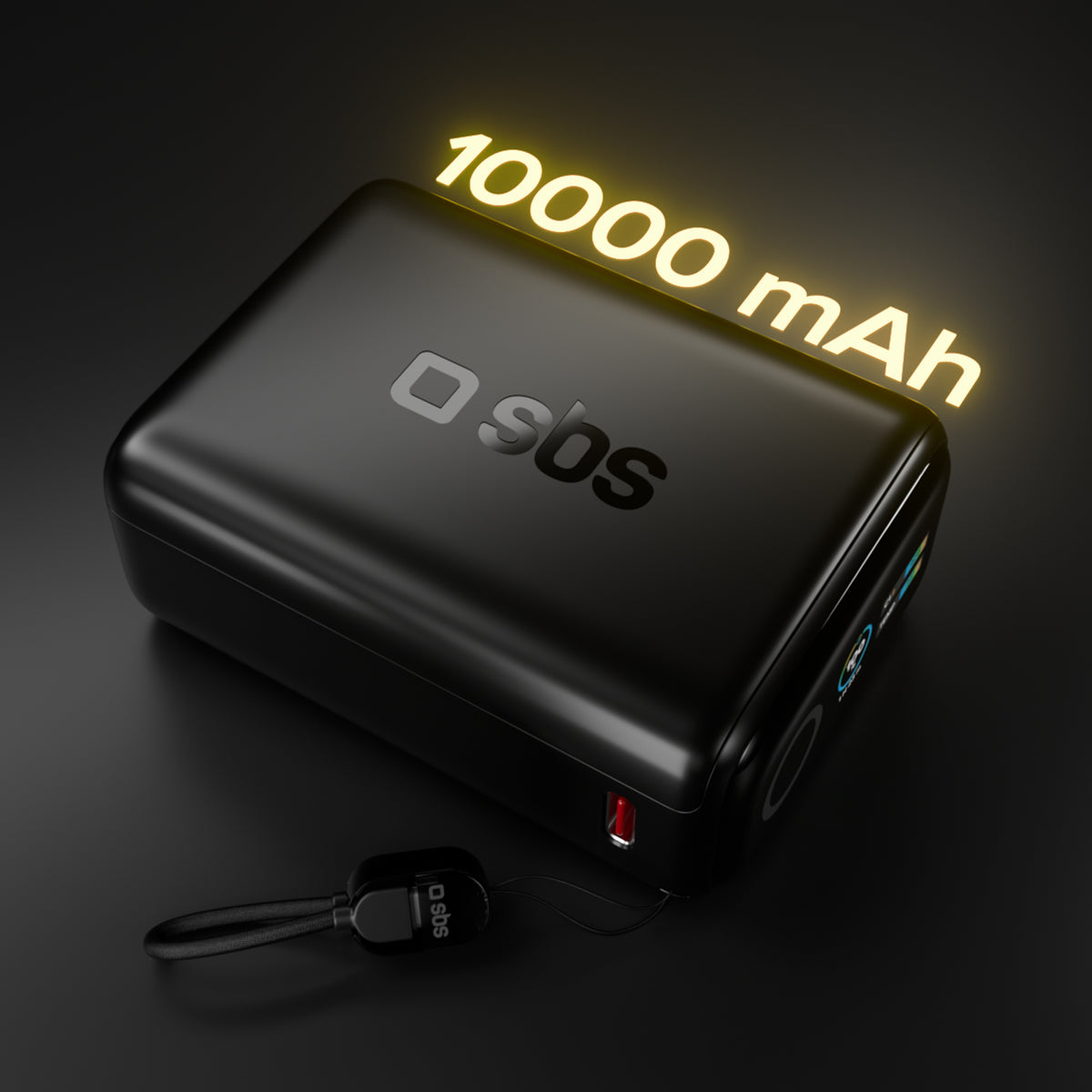 10000 mAh 40 W power bank with Power Delivery 3.2 and AVS, with included USB-C cable and TFT display