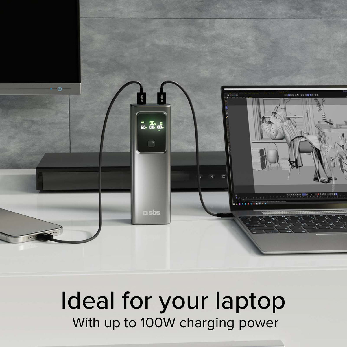 20,000 mAh LCD Power Bank with 100 W PD